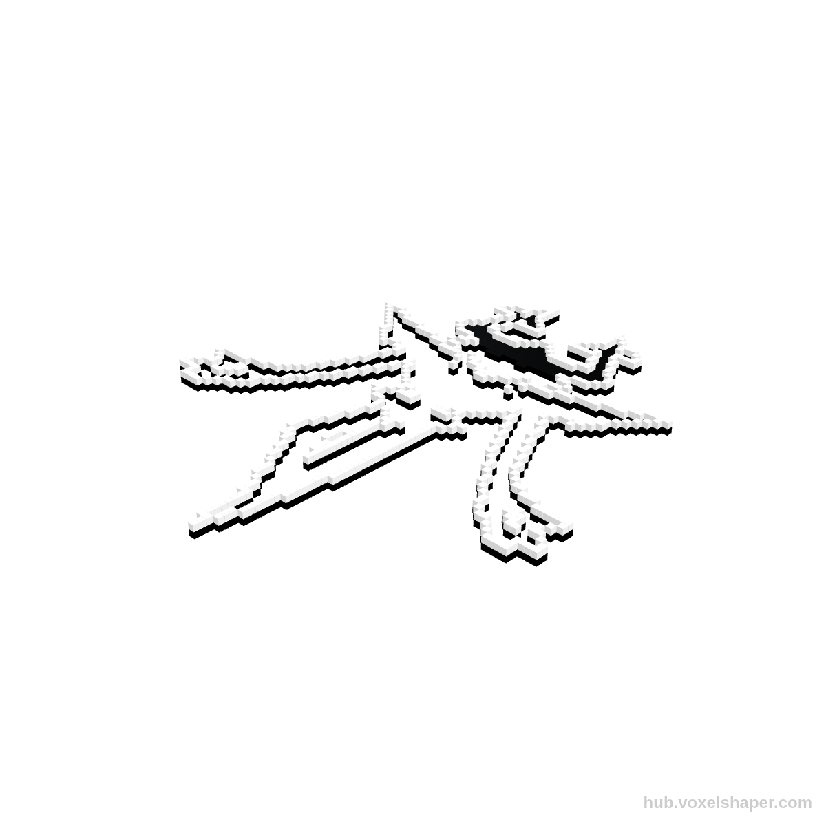 VoxelShaper 3D model The Roaring Knight