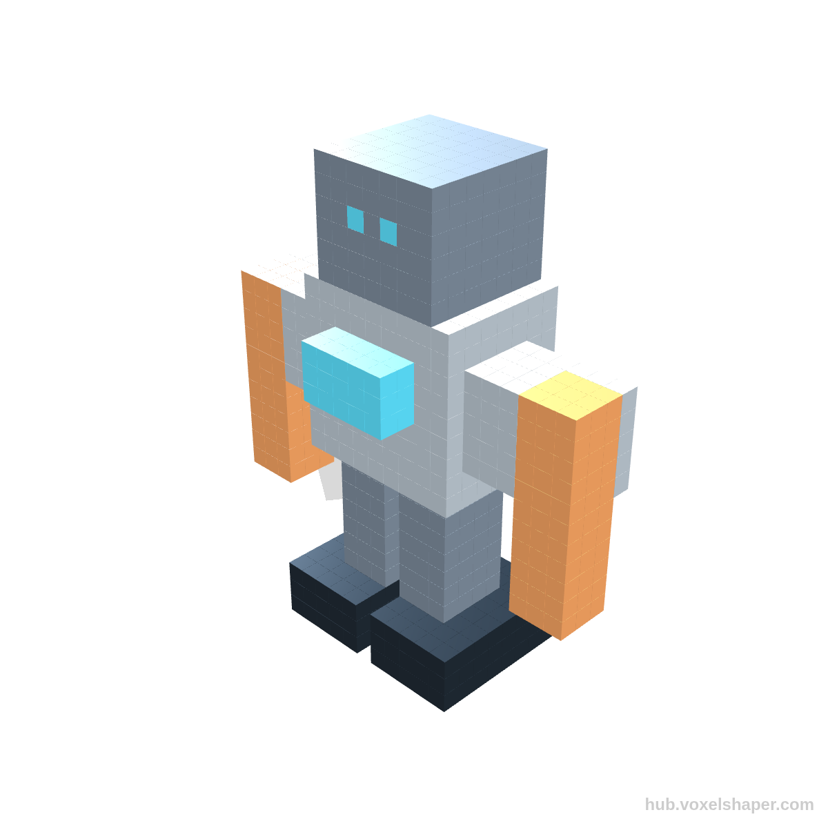 VoxelShaper 3D model Garage Mech – biped with glow visor
