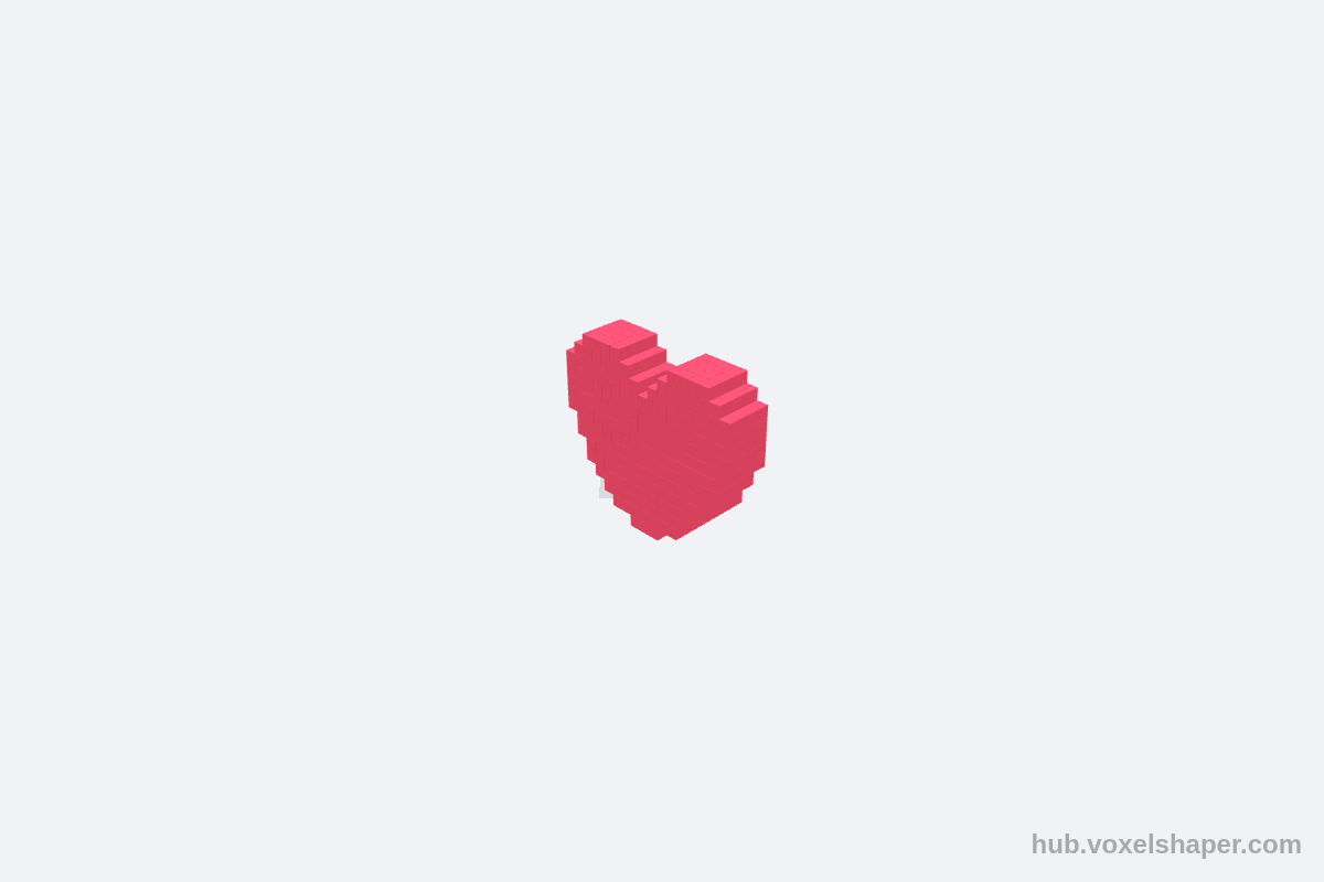 VoxelShaper 3D model A Rounded Heart