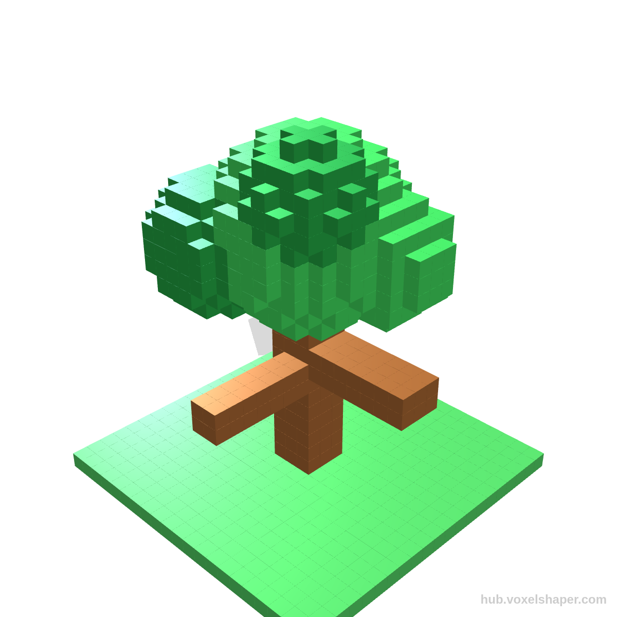 VoxelShaper 3D model Oak Tree – canopy and branches