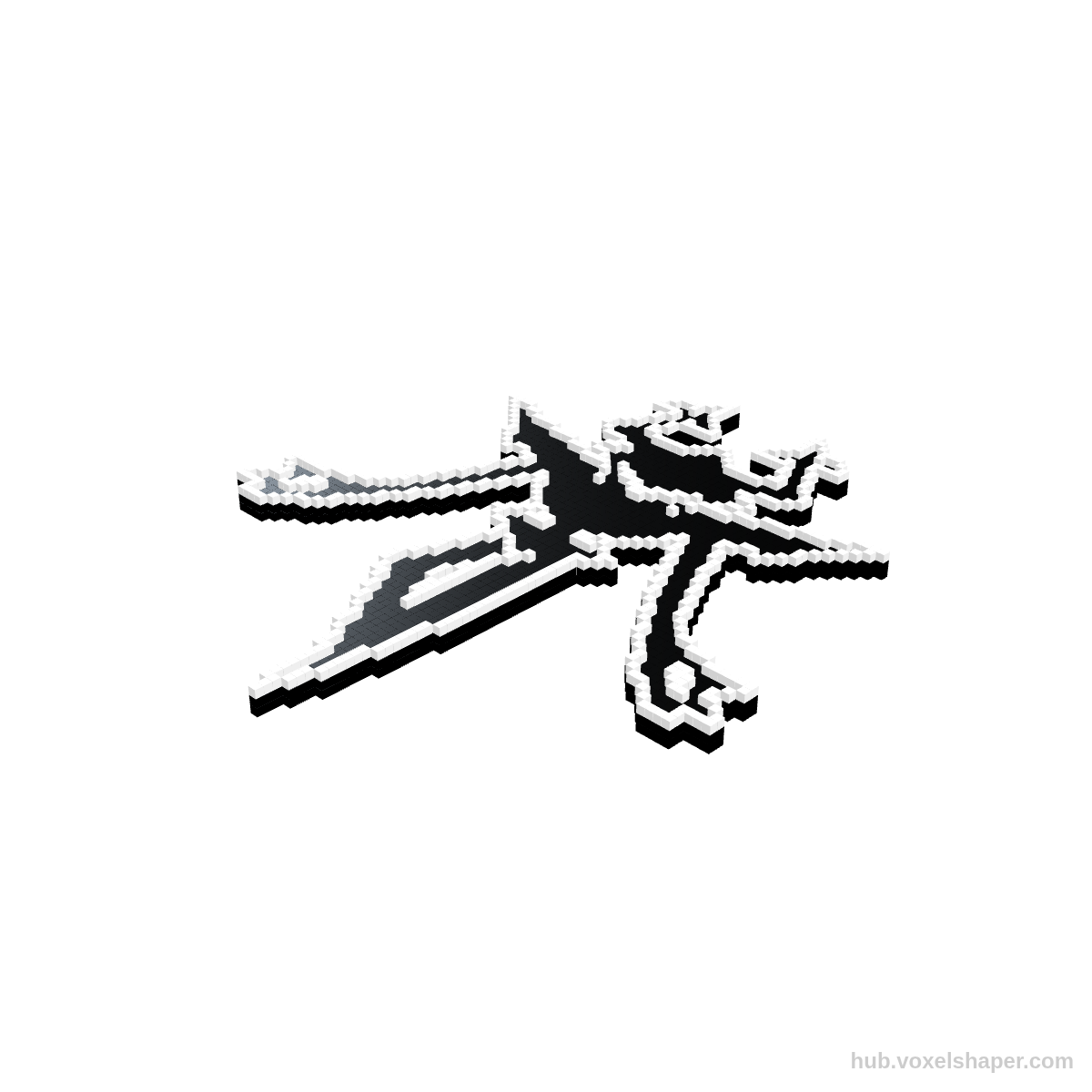 VoxelShaper 3D model The Roaring Knight